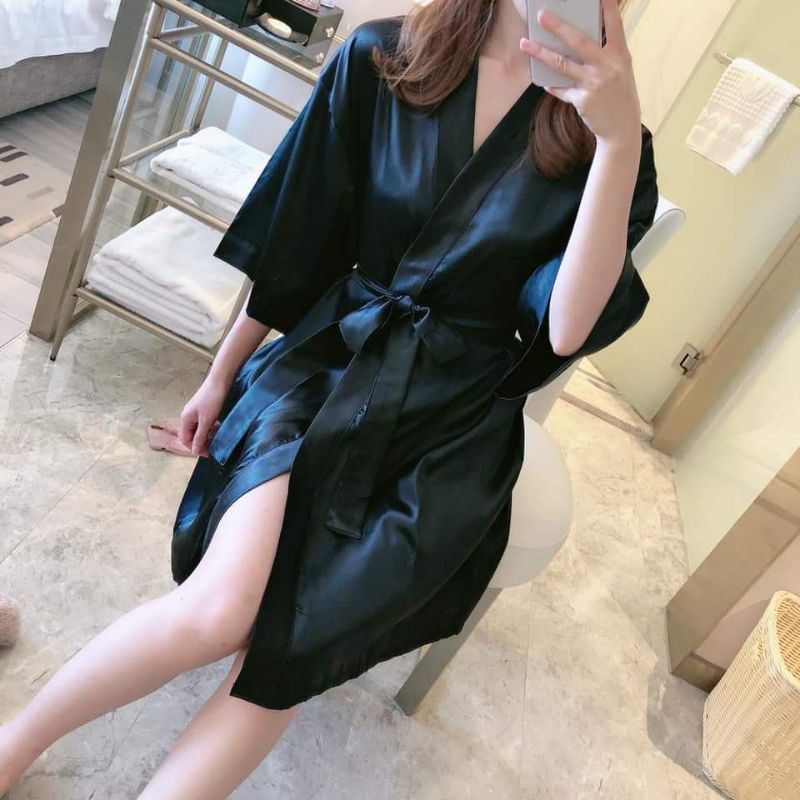 Silk Bathrobe Silk Robe Plain Nightwear Shopee Philippines
