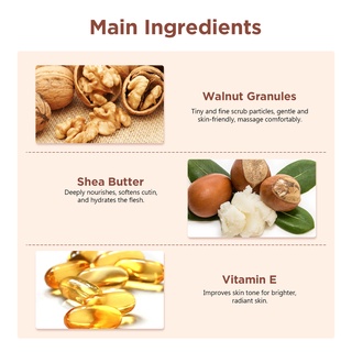 Shea Butter Body Scrub Hydrating Scrub Lotion Deep Cleansing Cutin Refine Pores Scrub Remove Dead Skin Improve the skin Dry and Rough Deep clean skin Lasting Moisture 350g #5