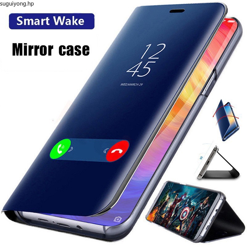 Xiaomi Poco M3 X3 NFC Mi 10T Pro Clear View Flip Stand Casing Front Mirror Plating Cover Phone