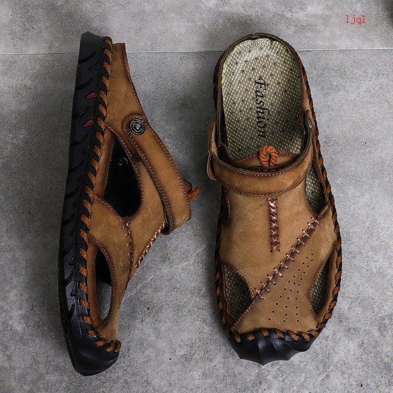 leather beach shoes