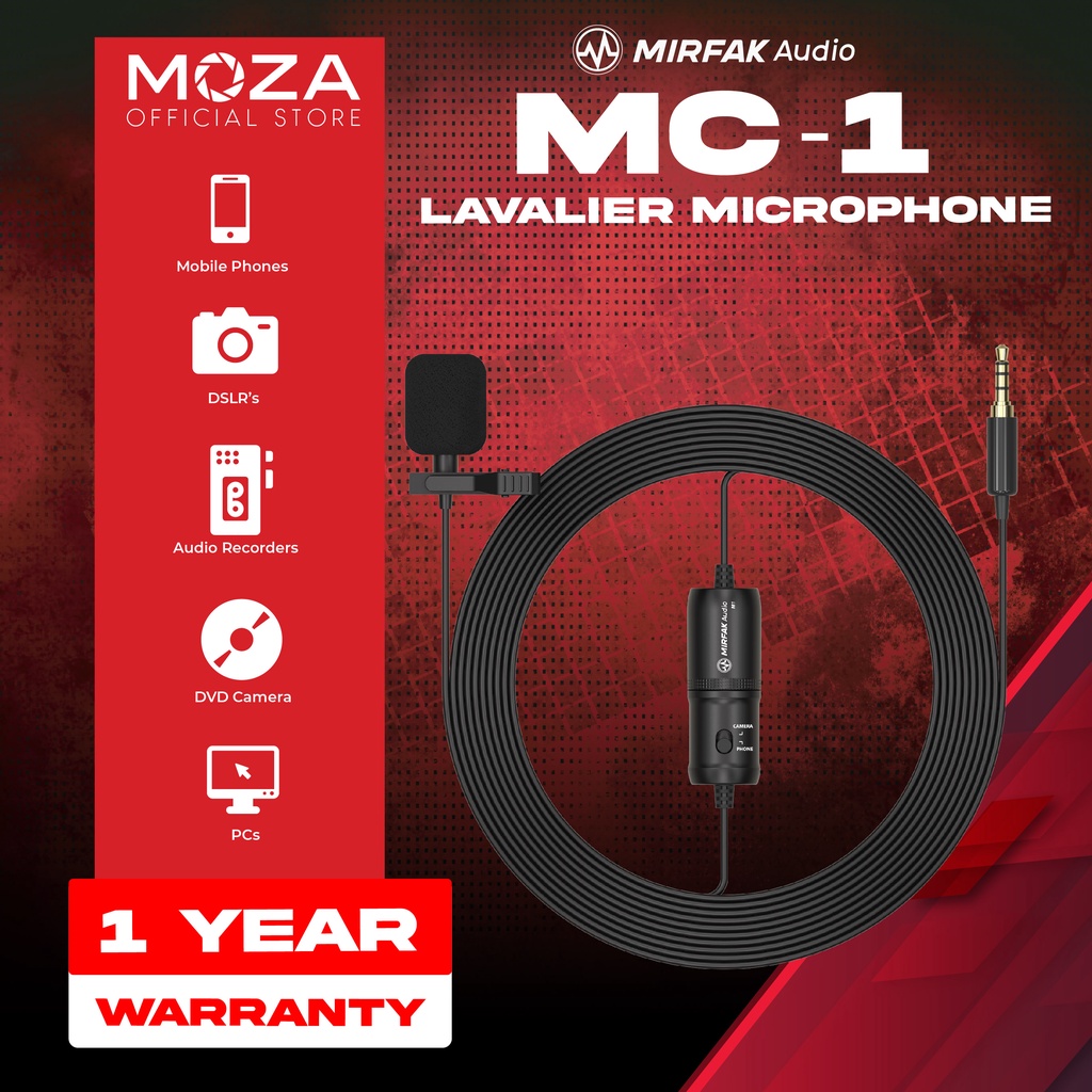 Mirfak MC1 Lavalier Microphone (Microphone for Smartphone and Camera