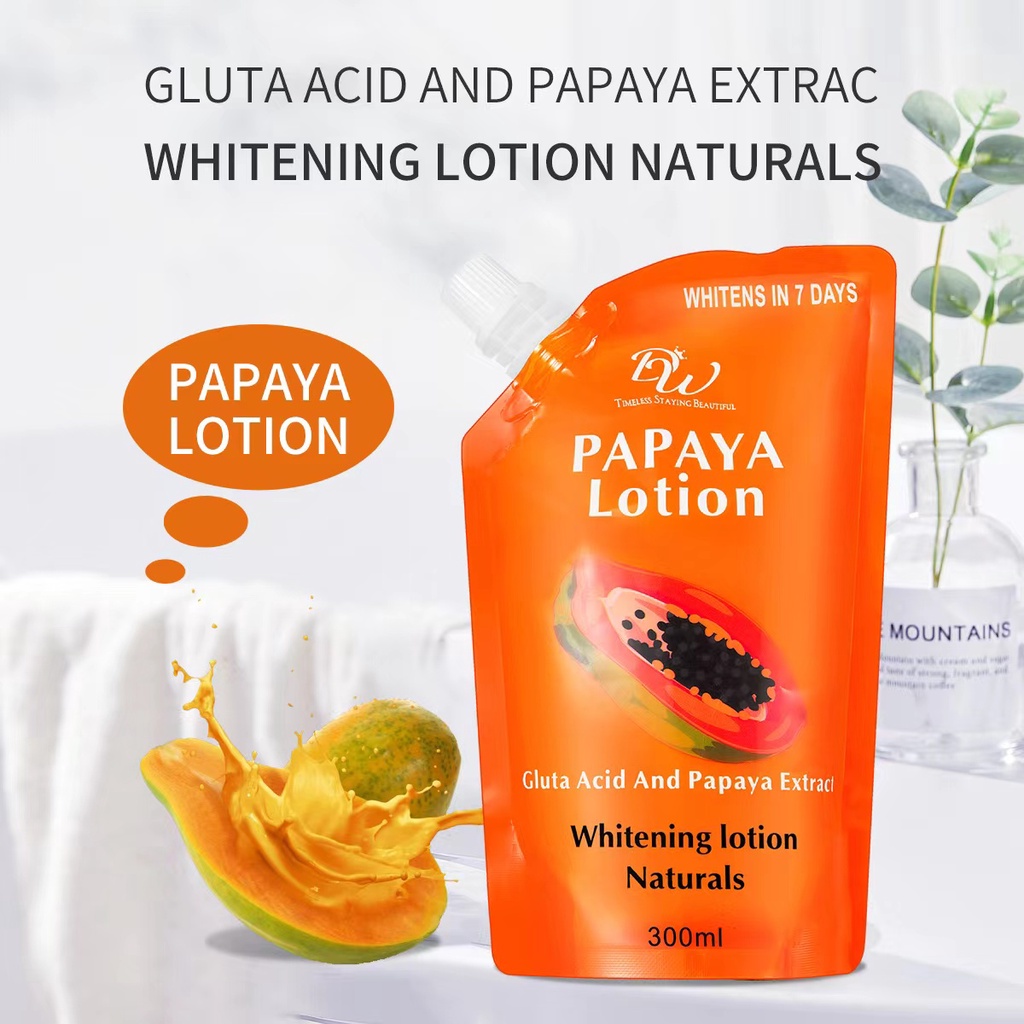 DW Papaya Lotion W/ Gluta Acid And Papaya Extrad 300ml / Soap 65g