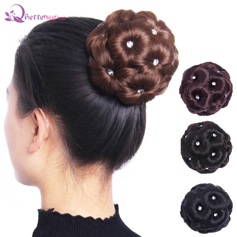 Bl Fake Hair Bun Extensions Clip In Curly Chignons Synthetic