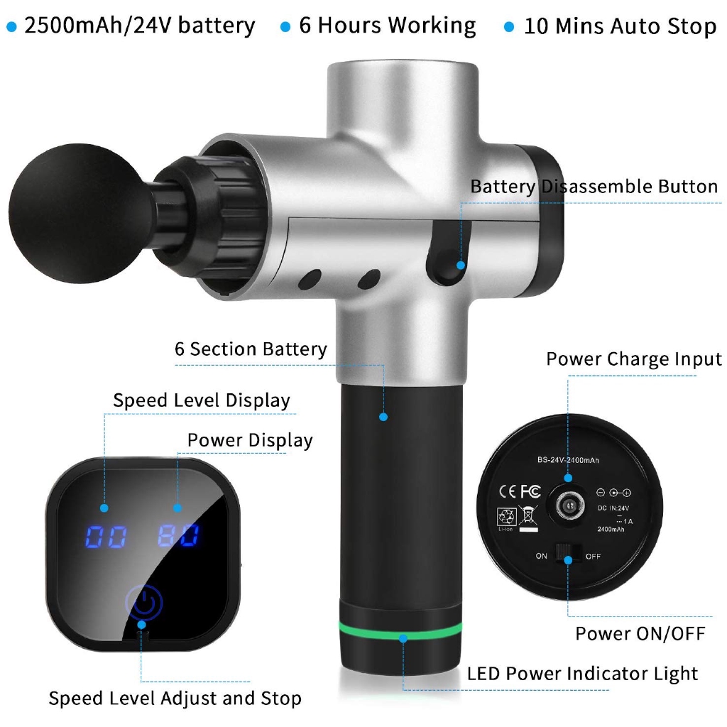 2 Gen Portable Massage Gun Lcd Touch Screen Percussion Massager Muscle High Vibration Relaxing Therapy Deep Tissue Shopee Philippines