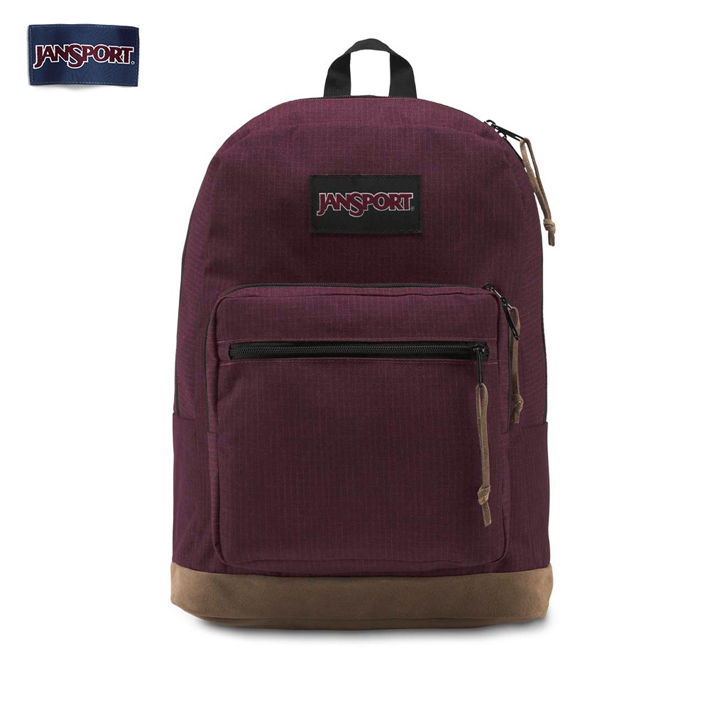 grey jansport backpack leather bottom