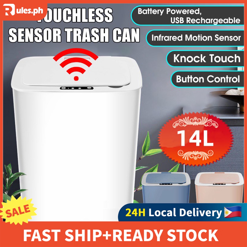 14L Smart Trash Can Wireless Sensor Automatic Trash Bin Nontouch