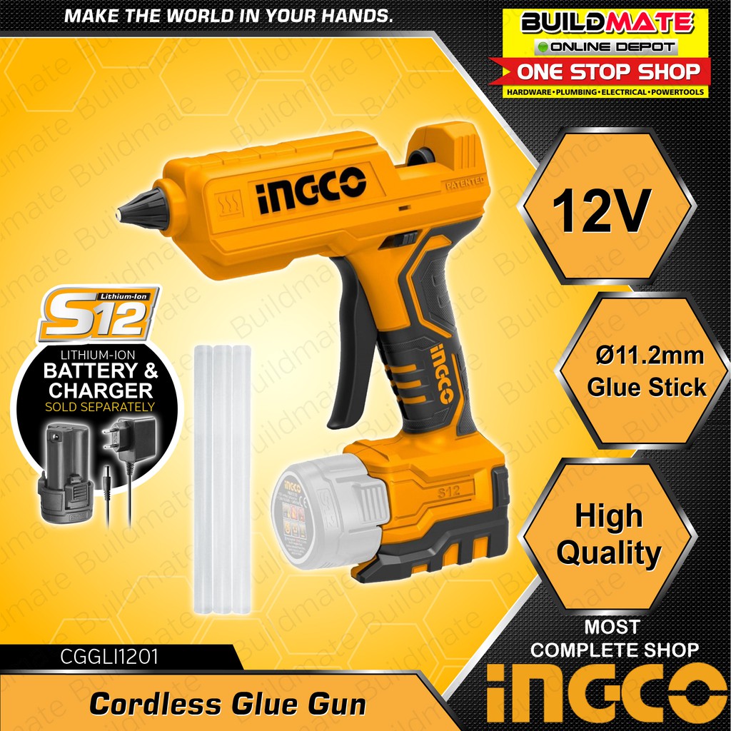 INGCO Cordless Glue Gun 12V S12 Series CGGLI1201 •BUILDMATE• IPT