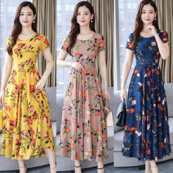 F&F Fashion Women Dress Floral Maxi Dress Casual Dress Long Dress Cod ...