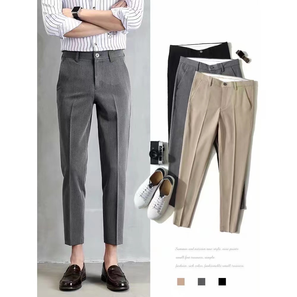 High Quality Trouser Pants for Men Above Ankle Korean Fashion Nice Tela