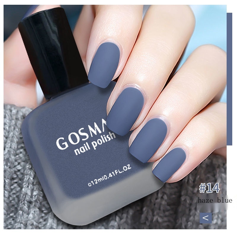 Haze blue frosted nail polish nobake whitening highend nontear matte