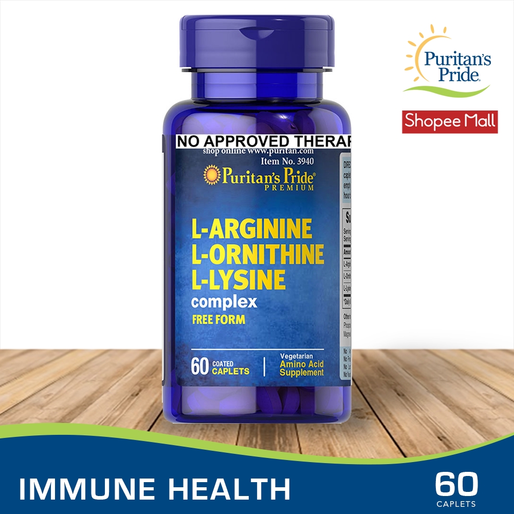 Puritan's Pride LArginine LOrnithine LLysine 60 caplets Shopee