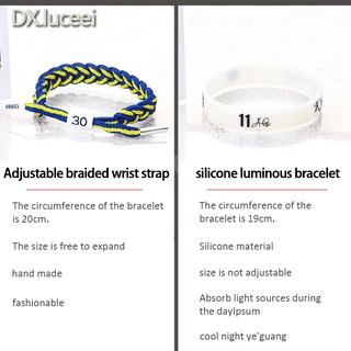 Kobe Basketball Bracelet Luminous Bracelet James Curry NBA Silicone Sports Wristband Titanium Steel Bracelet Braided Bracelet #9