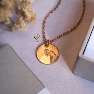 Memory Necklace (custom engraved necklace- gold plated stainless steel)