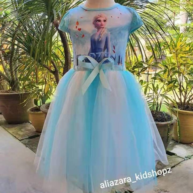 blue pink gown