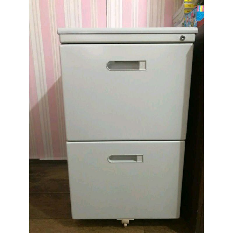 Pure White/Shallow Handle Mobile File Cabinet 2 Drawer Metal 3 Drawers Filing Cabinets Pedestal with Lock Key Rolling Casters Fully Assembled Home Office Under Desk 