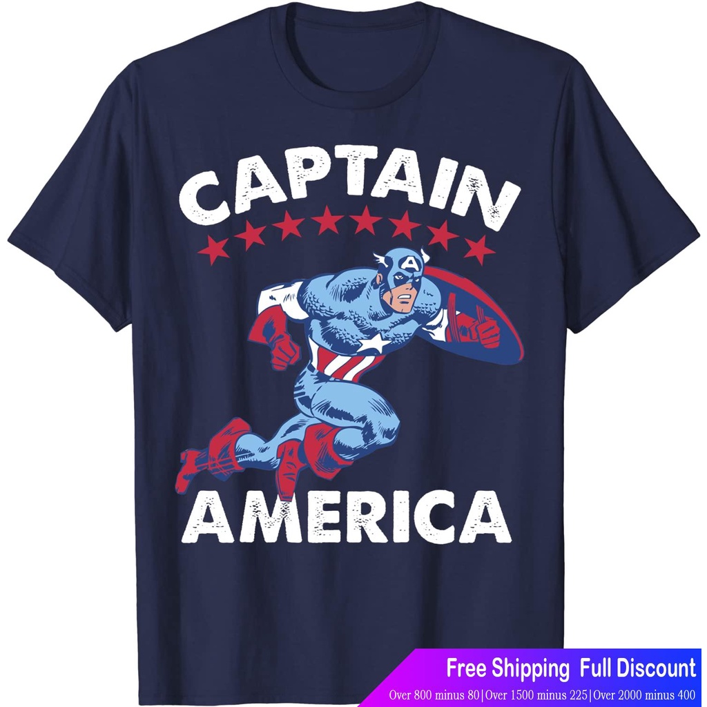 Marvel Captain America patriotic retro comic graphic T-shirt men's ...