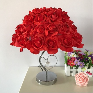 Rose Crystal Table Lamp Gift Creative Wedding Room Decoration Warm Garden Bedroom Bedside Desk Light #9