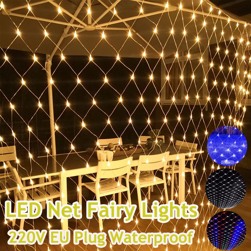 LED Mesh Light Curtain Lights Outdoor Waterproof Garden Christmas Tree