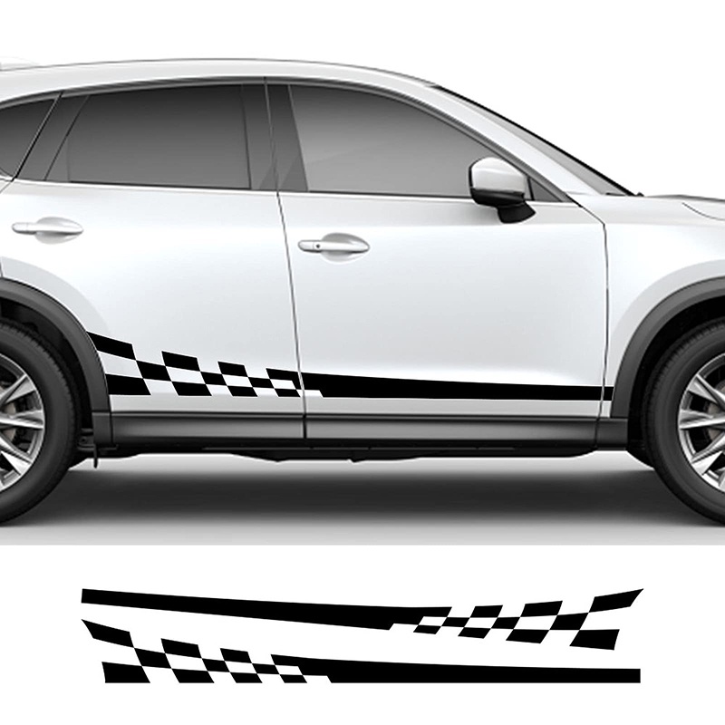 Sport Grid Design Car Side Door Skirt Decor Stickers and Decals for Bmw