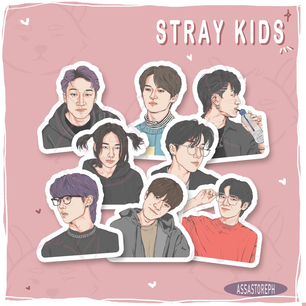 SKZ STRAY KIDS Cute Sticker Art Print Fanart | Assastoreph | Shopee ...