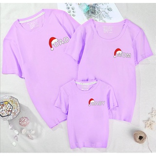 Purple Violet Merry Christmas Hat Xmas 9 Colors Cotton Family Tee Women Tshirt Men T-shirt Family Set Wear T Shirts Family Matching Outfits Tees Birthday Party Couple Set Tshirts