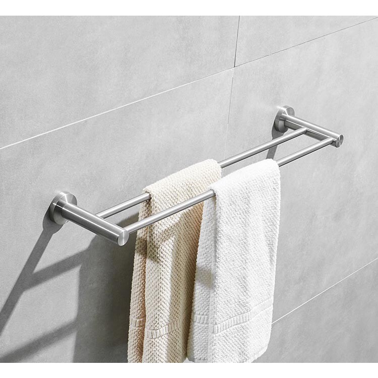 60cm Bathroom Lavatory Towel Rack with Double Bars Towel Shelf ...