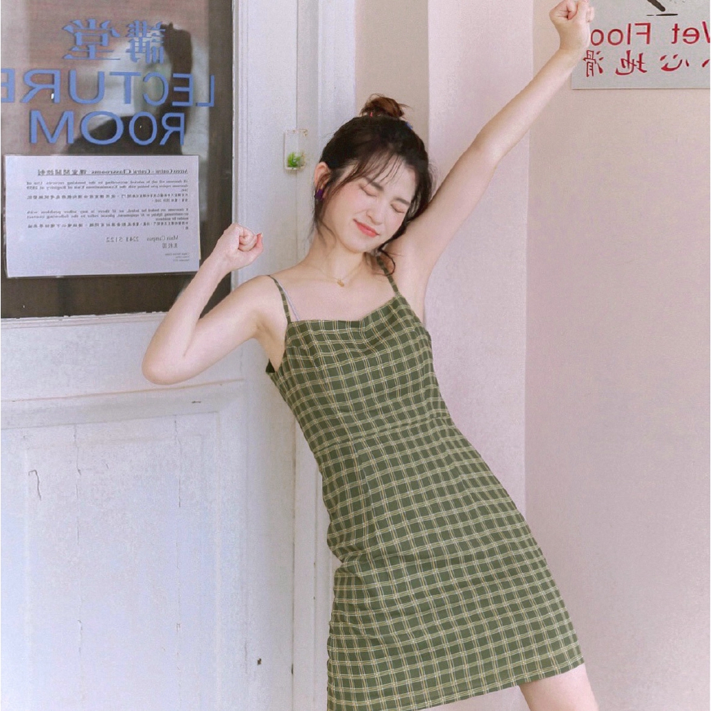 womens green midi dress