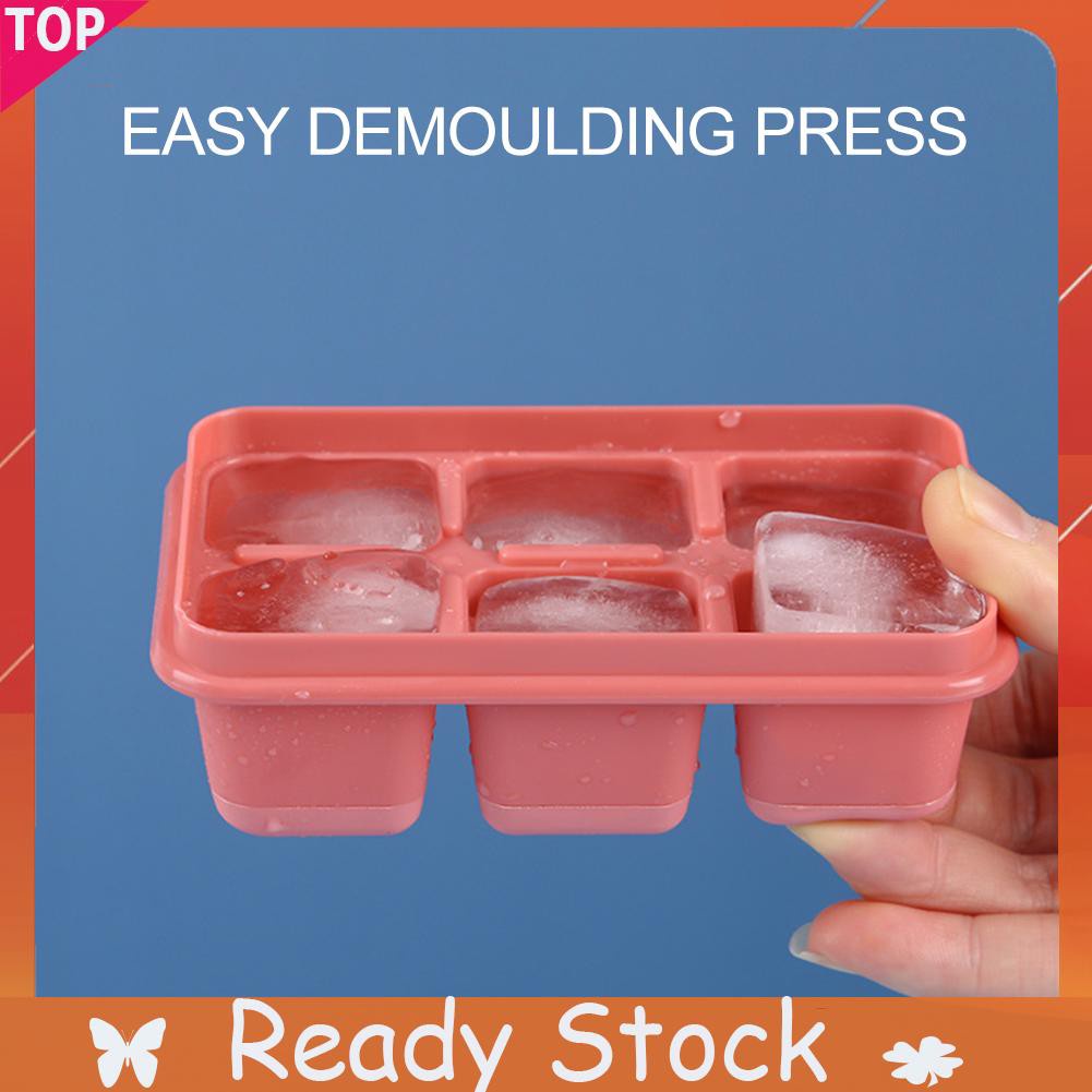 Soft Bottom Ice Cube Mold with Lid Silicone Ice Tray Mould DIY Homemade Jelly Mould