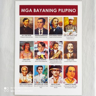 Laminated Bayaning Pilipino A4 | Shopee Philippines