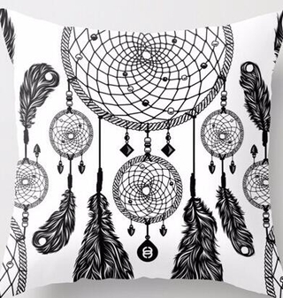 Customized Dreamcatcher Black White Stylish Vintage Throw Square Pillow Case Creative Personalized Pillowcase Pillow Slips #1
