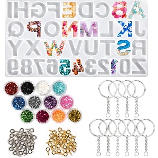 1 Set Alphabet Silicone Molds Epoxy Resin Letters Number Kit DIY Reverse For Jewelry Making Key Chain Casting #2