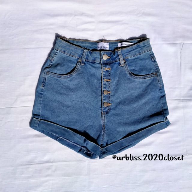 high rise cuffed shorts