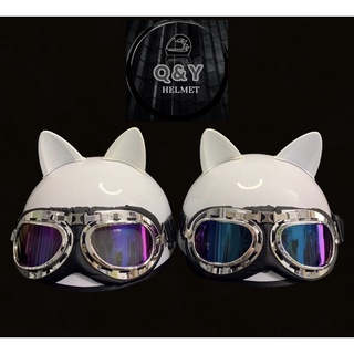 Free Cat Ears) 1 / 2 Pilot Hat With Real Photo Glasses