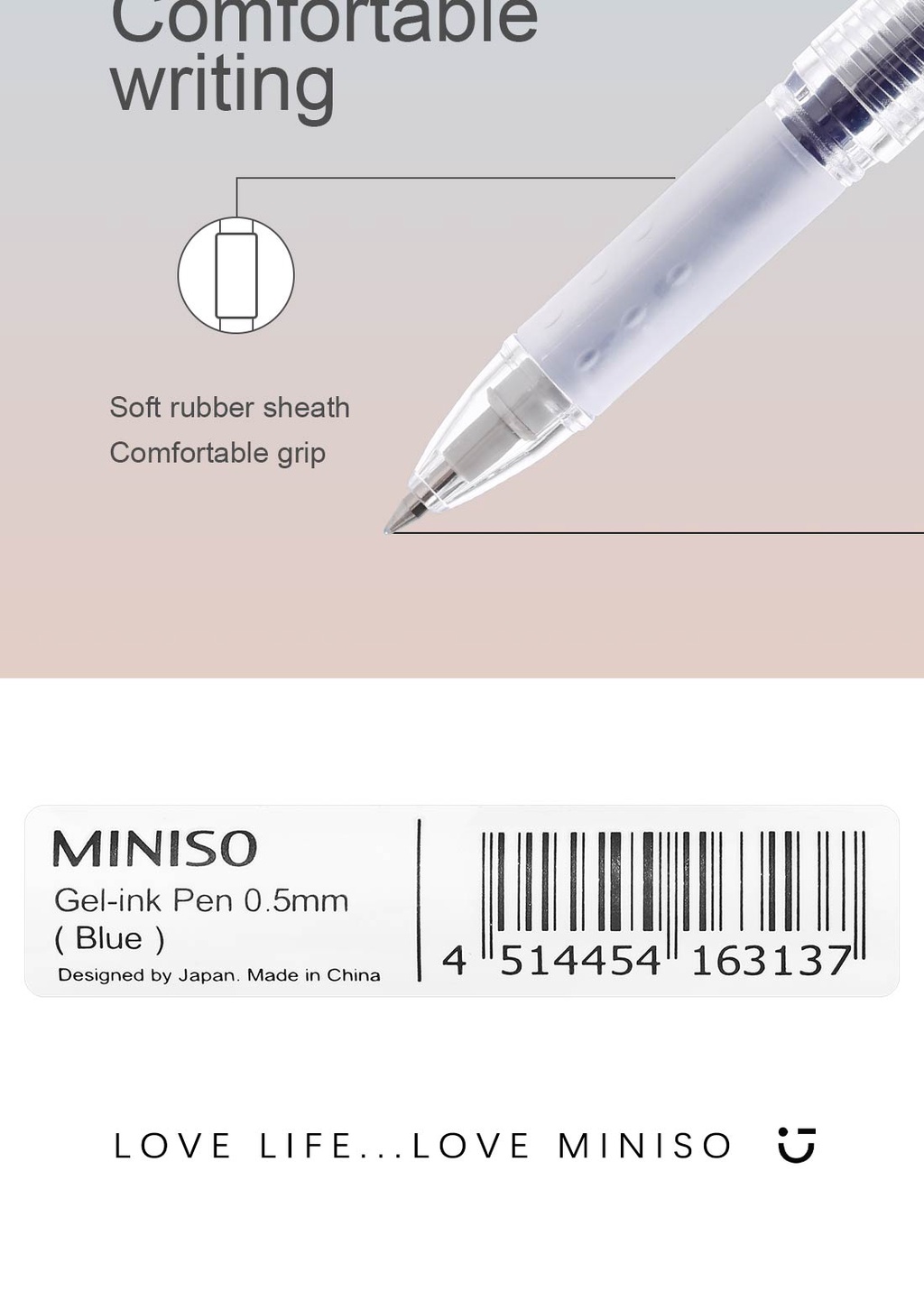 Miniso Gel Ink Pen 0.5Mm Blue Black Shopee Philippines