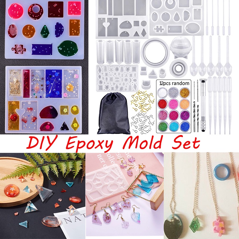 Resin Making Kit Epoxy Mold Handmade DIY Crystal Molds Ewelry Making Resin Casting Set
