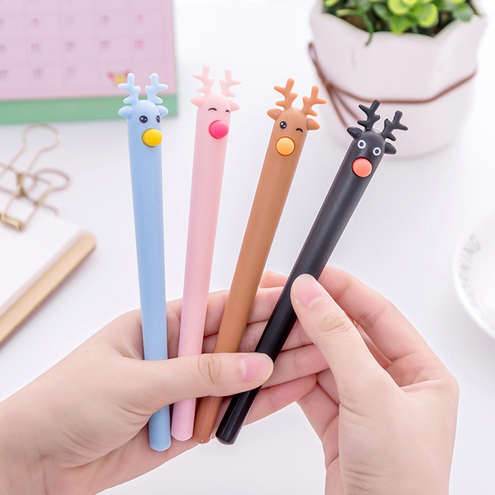 1x Finger Ball Point Pen Cute Cartoon Ballpoint Pens Kid Student New Stationery