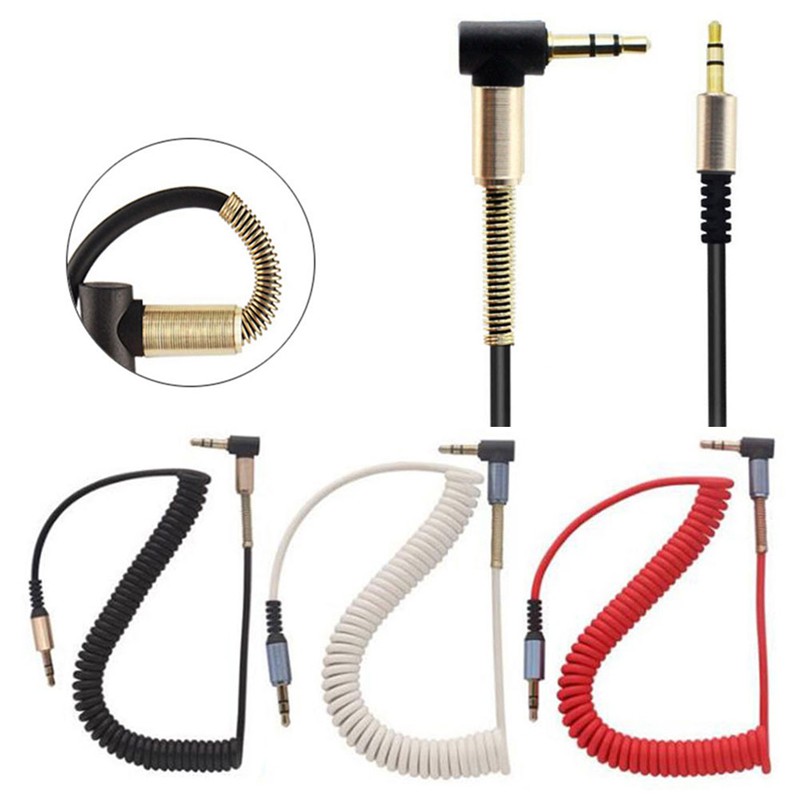 GS Spiral 3.5mm Jack To Jack Audio Headphone Aux Coiled Auxiliary Cable