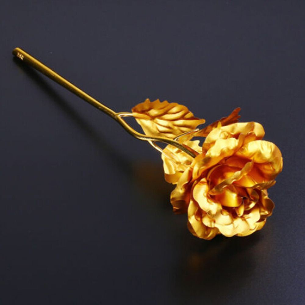 Valentine S Stem Long Golden Flower Rose 24k Flowers Gold Shopee Philippines