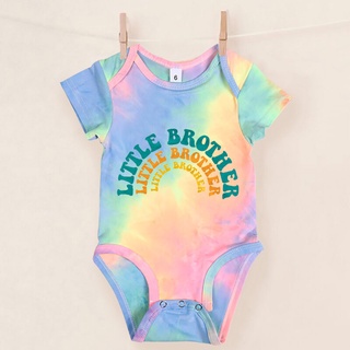Rainbow Brother Sister Printed Tie Dye Tank Top Baby Romper Summer Sibling Outfit Boy Girl Vest Baby Jumpsuit #5