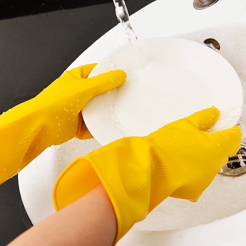 Rubber Gloves Latex Kitchen Long Dish Washing Cleaning(random size ...