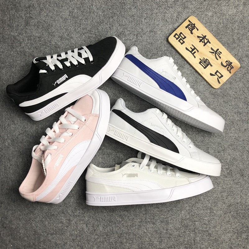 white blue puma shoes