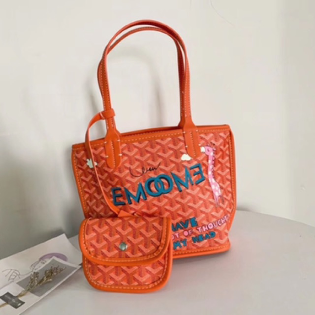 Hot 2pcs Graffiti Goyard Emo Tote Bag Korean Fashion Handbag Shopee Philippines