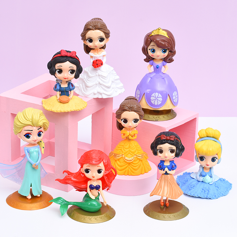 Disney Princess Mini Figurine Disney Characters Cake Topper BKJJ Mini Accessoires de Jardin Princesse Disney Characters Princess Dress Décoration de Fête d'Anniversaire pour Enfants 6 décorations 