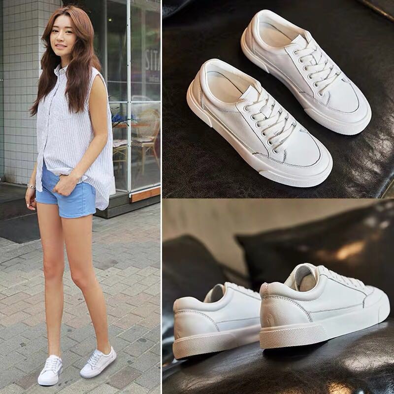 Korean Fashion White Shoes for Women Slide Flats Shoe 542 | Shopee  Philippines