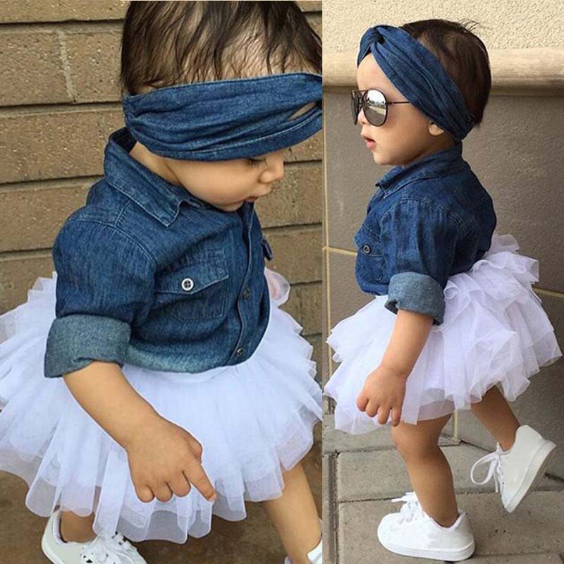 baby girl denim headband