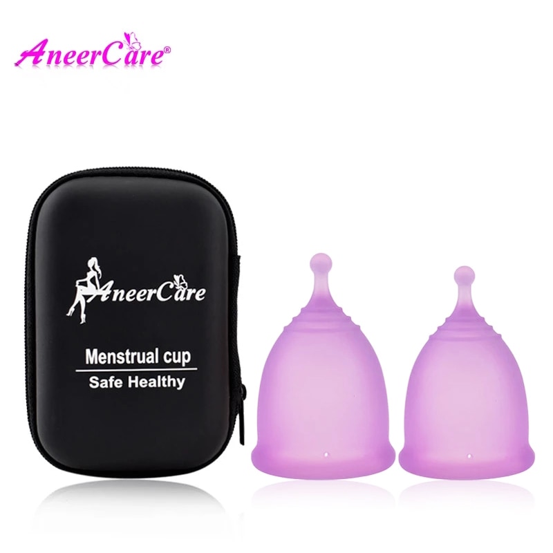 2 Pcs Feminine Hygiene Menstrual Cup Medical Silicone Collector ...