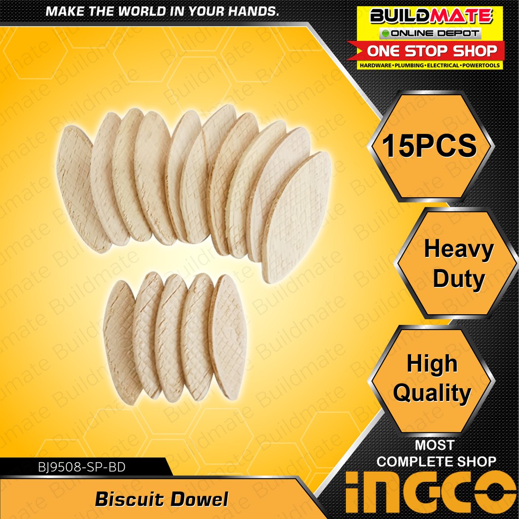 INGCO 15PCS Biscuit Dowel for Biscuit Joiner BJ9508SPBD •BUILDMATE
