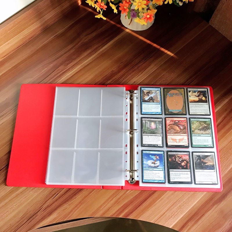 3 Holes Ring Binder Leather Cover For A4 Size Trading Card Sleeves 