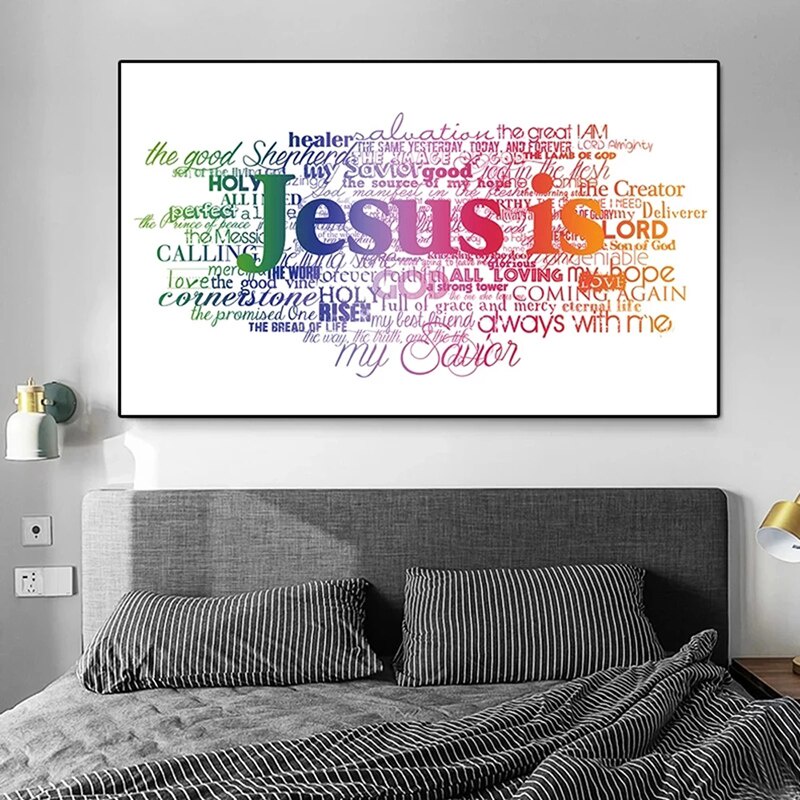 Christianity Letters Oil Painting Church Posters And Printing Living Room Home Wall Decoration Murals