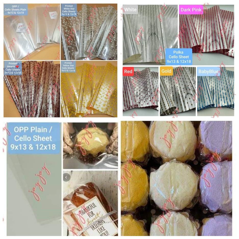 Cello Sheet 500g & 1kg Plain & Printed (9"x13" & 12"x18") Shopee